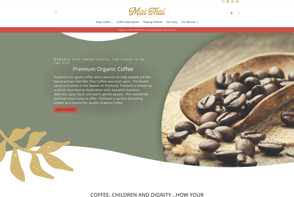 Mai Thai Coffee Homepage